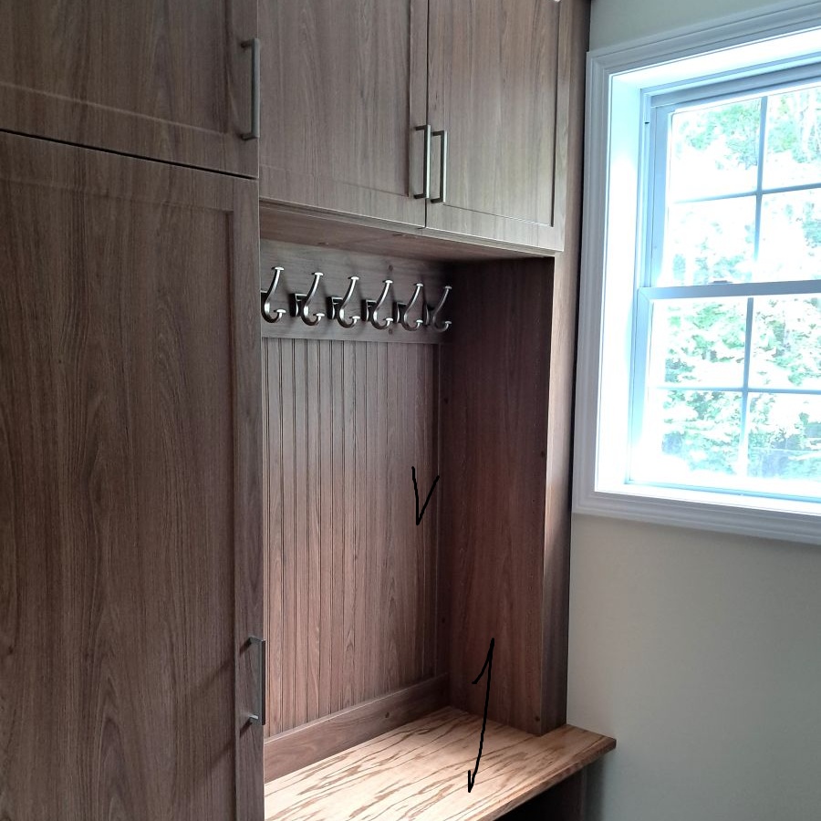 Candia, NH--Kiss Curl Mudroom Bench